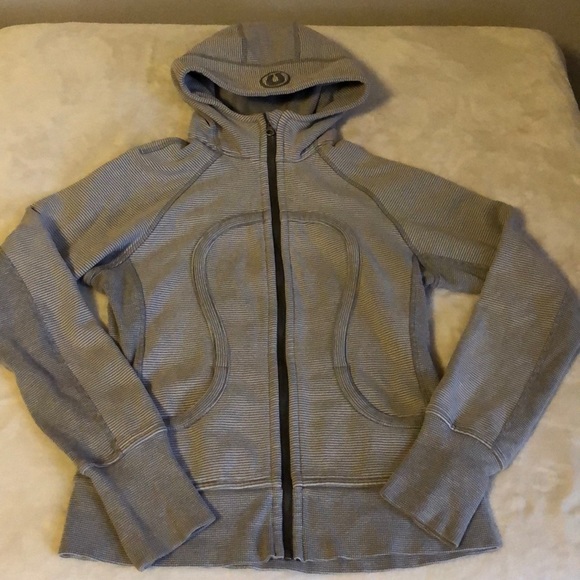 lululemon athletica Tops - Lululemon quiet stripe scuba hoodie size 8